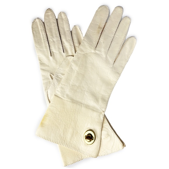Bonnie Cashin Leather Gloves Gauntlet Style Iconic Turn Lock Vintage Crescendoe - Picture 6 of 14